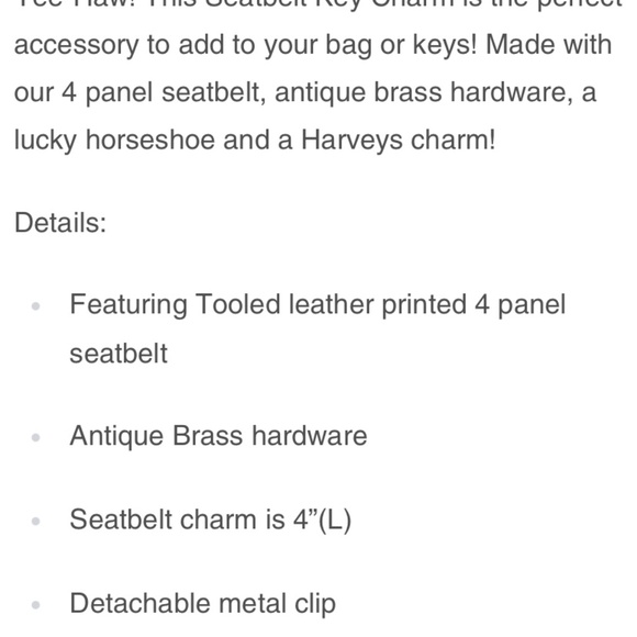 Harveys Cowgirl Release Tooled Leather (look) Key Charm - Picture 4 of 4
